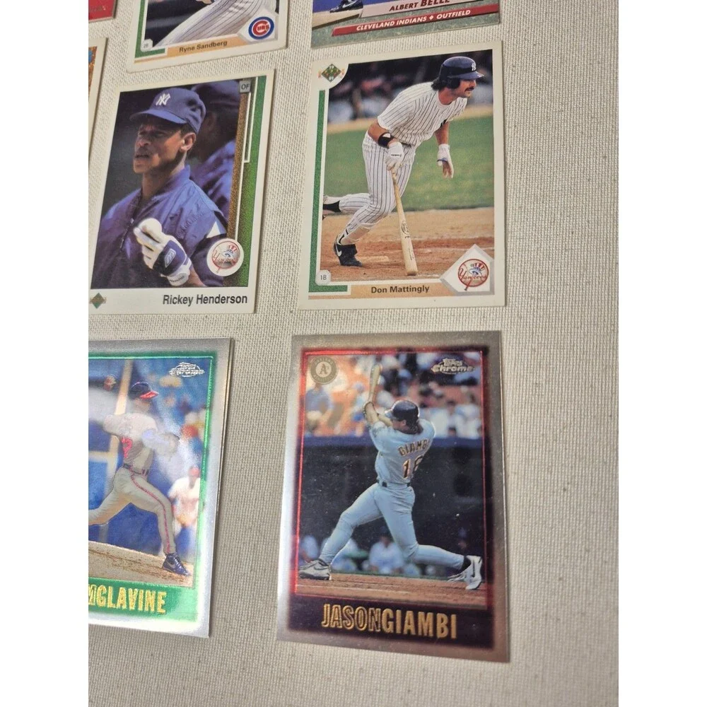 10 MLB Baseball Card Star Lot Rickey Henderson Ryne Sandberg Don Mattingly Tom G
